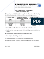 Schedule For Periodic Assessment I Class VIII