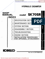 Kobelco Sk70sr Hydraulic Excavator Book Code No S5y10001e
