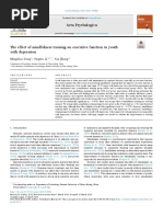 The Effect of Mindfulness Training On Executive Function in Youth With Depression