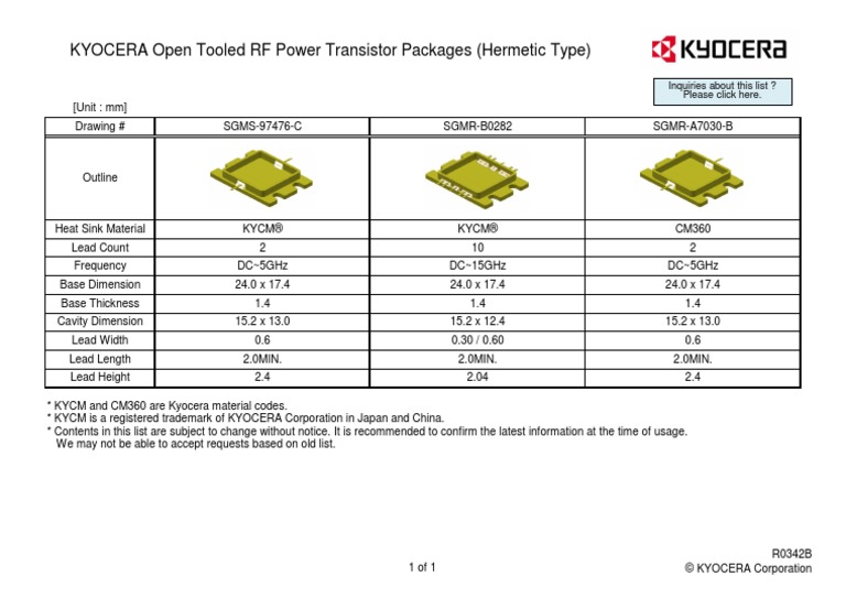 Kyocera RF Power PkgE r0342b PDF