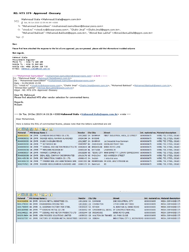 MTS 379 Approval Confirmation | PDF
