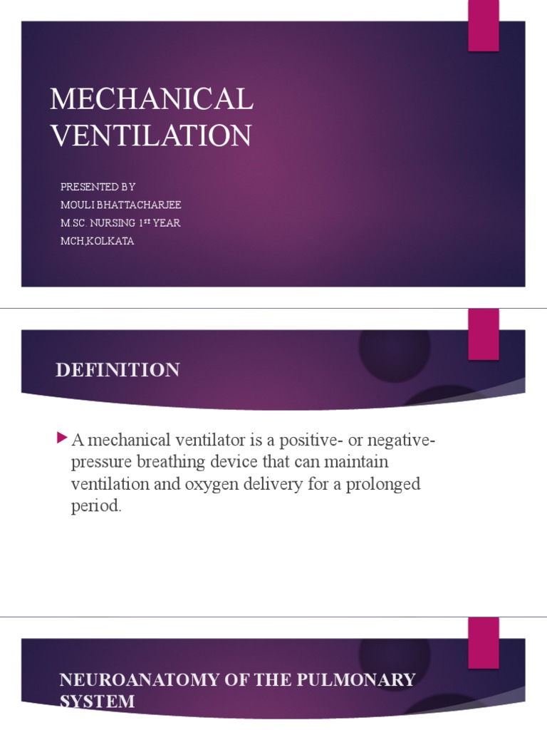 Mechanical Ventilation Ppt PDF Breathing Exhalation
