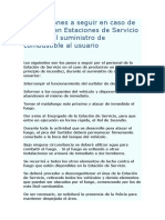 Instrucciones A Seguir en Caso de Incendio en Estaciones de Servicio Durante