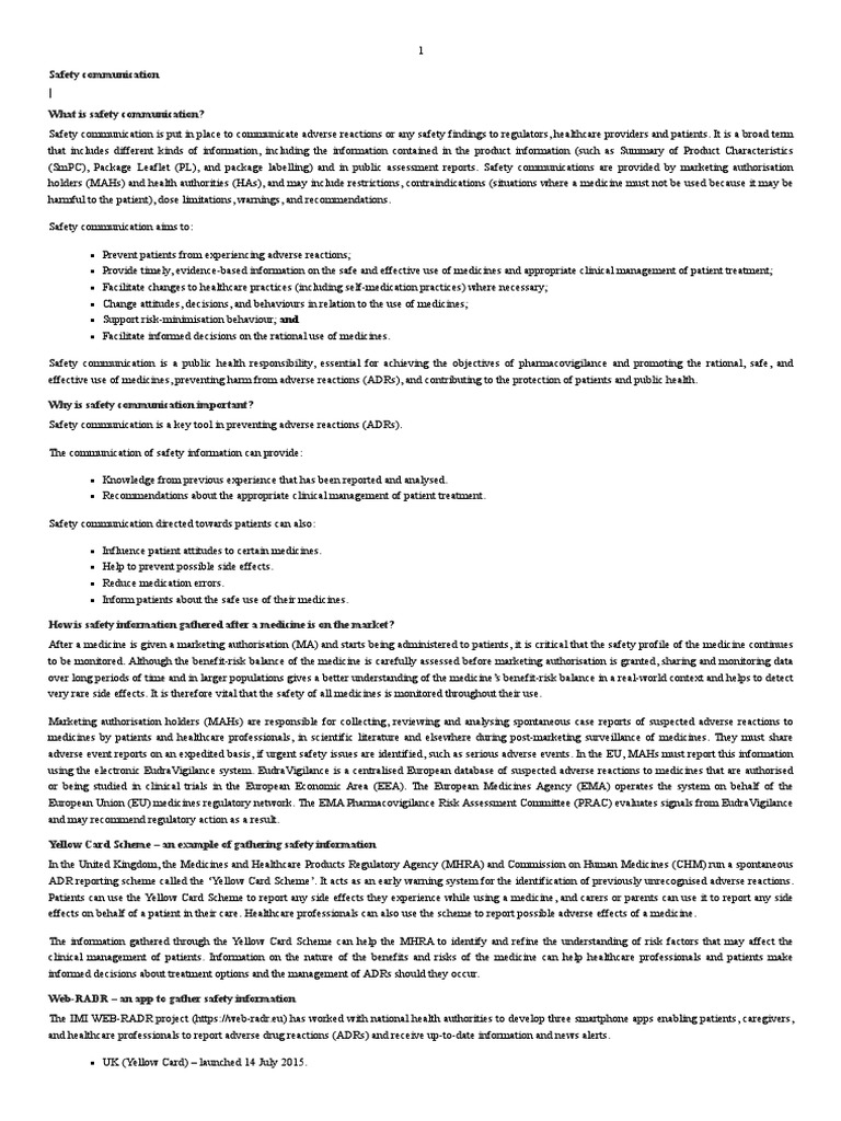 Safety Communication Eupati Toolbox Pdf Pharmacovigilance