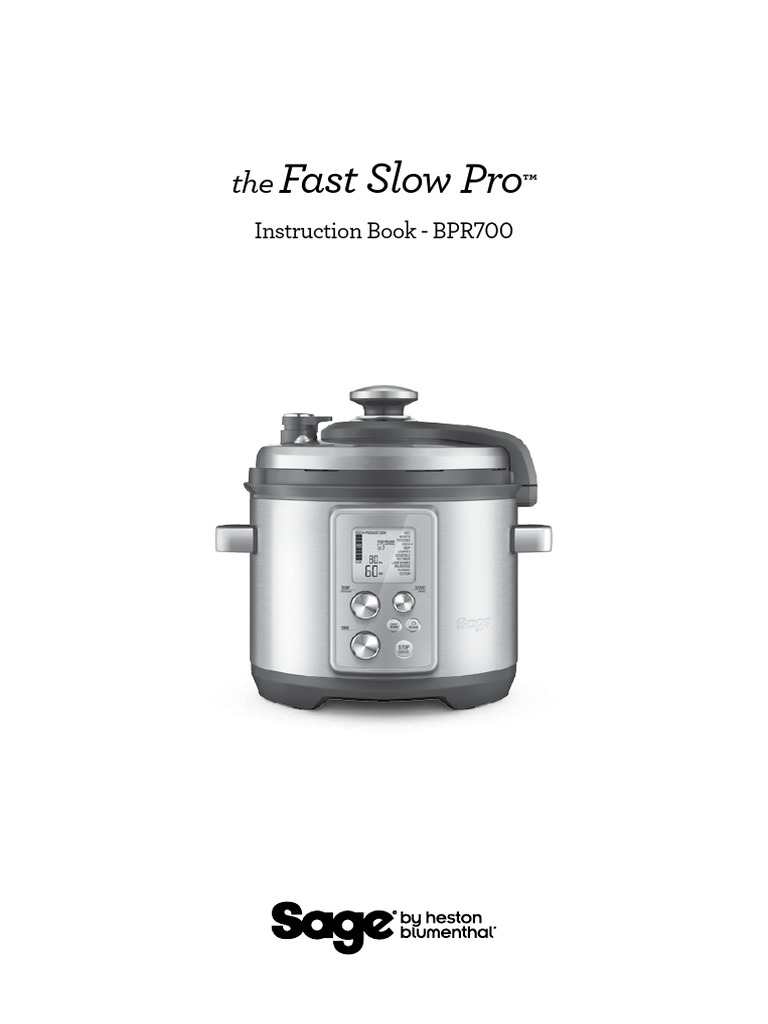 BPR700 Instruction Manual PDF Pressure Cooking Beef
