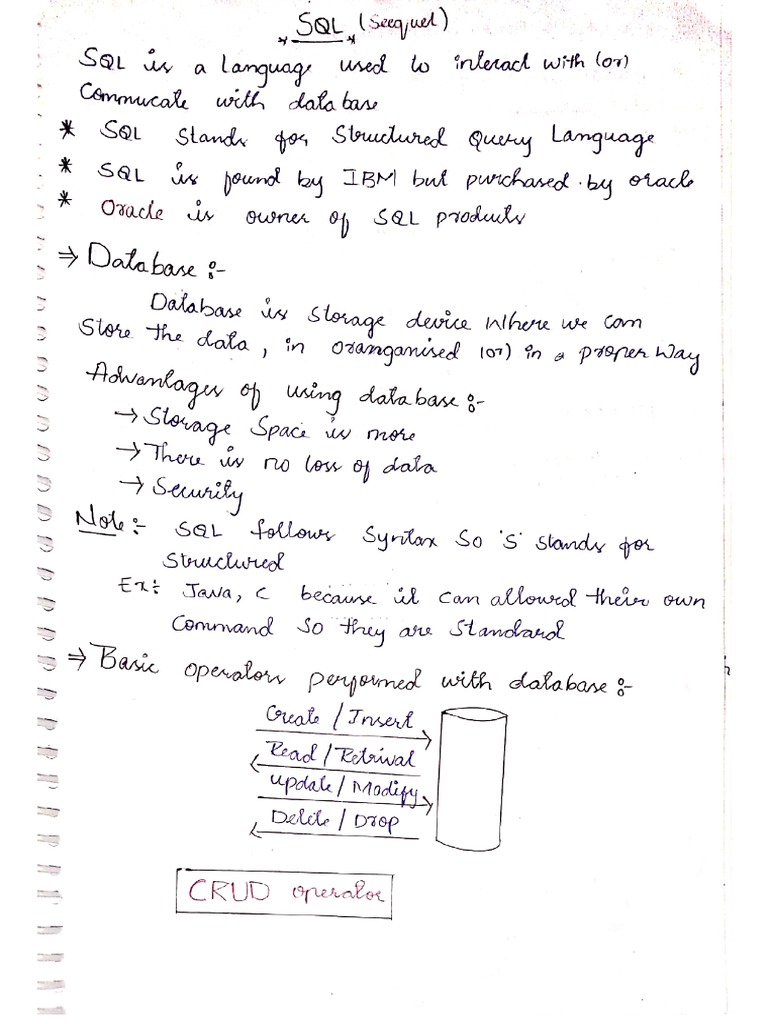 SQL NOTES | PDF