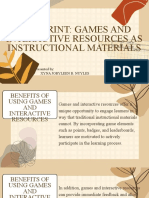 Non-Print Games and Interactive Resources As Instructional Materials