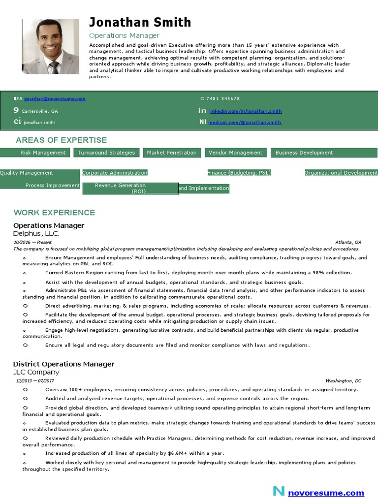 Operations Manager Resume Example | PDF | Audit | Regulatory Compliance