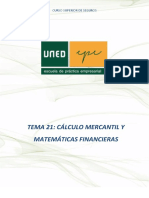 Tema 21. Calculo Mercantil y Matematicas Financieras