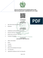 Pakistan Institute of Research and Registration of Quality Assurance Act, 2023 (PQSA)