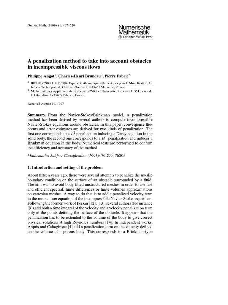 A penalization method to take into account obstacles in incompresssible
