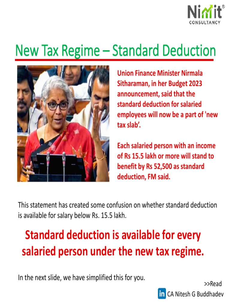 New Tax Regime Standard Deduction Allowed 1675639714 PDF Taxes