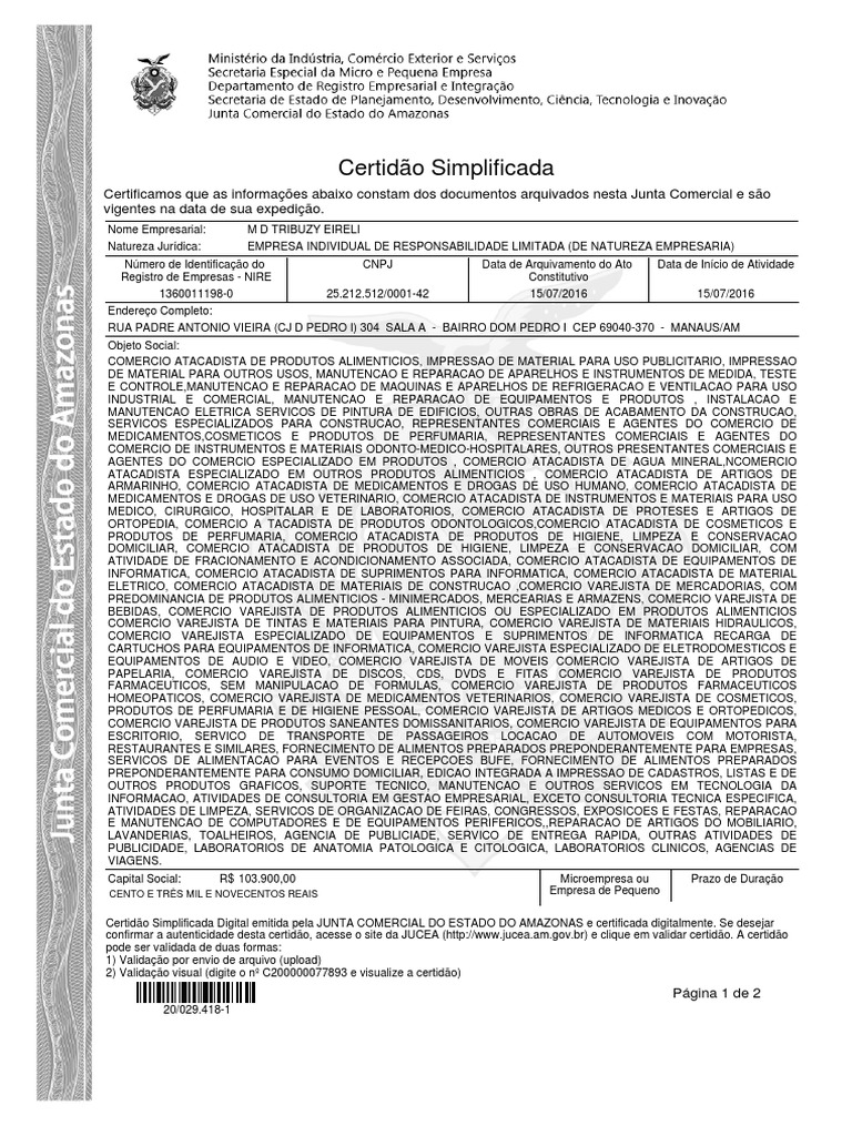 Declaração de Enquadramento Epp Jucea PDF Business Economia de