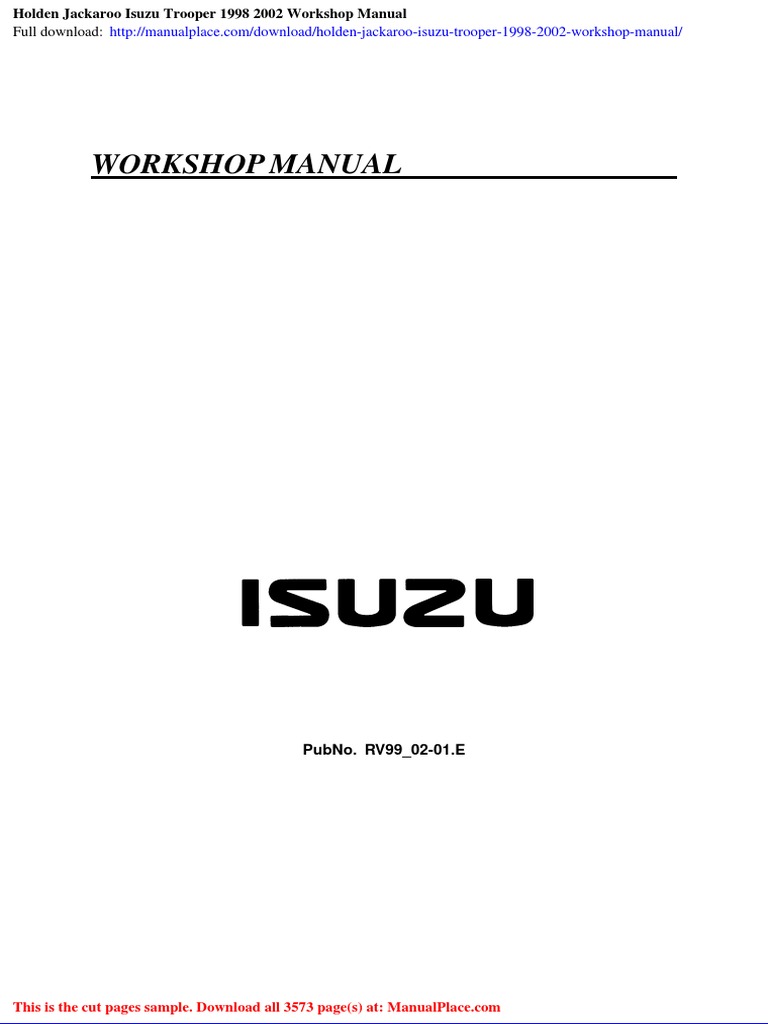 Holden Jackaroo & Isuzu Trooper Manual | PDF | Manual Transmission ...