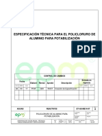 ET-AS-ME14-07 Policloruro de Aluminio para Potabilizacion