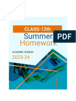 Summer ???? Holiday Homework 2023-24