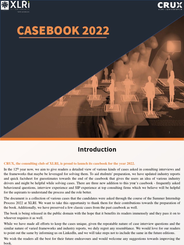XLRI 2022 Casebook for Consulting Prep | PDF | Pricing | Marketing