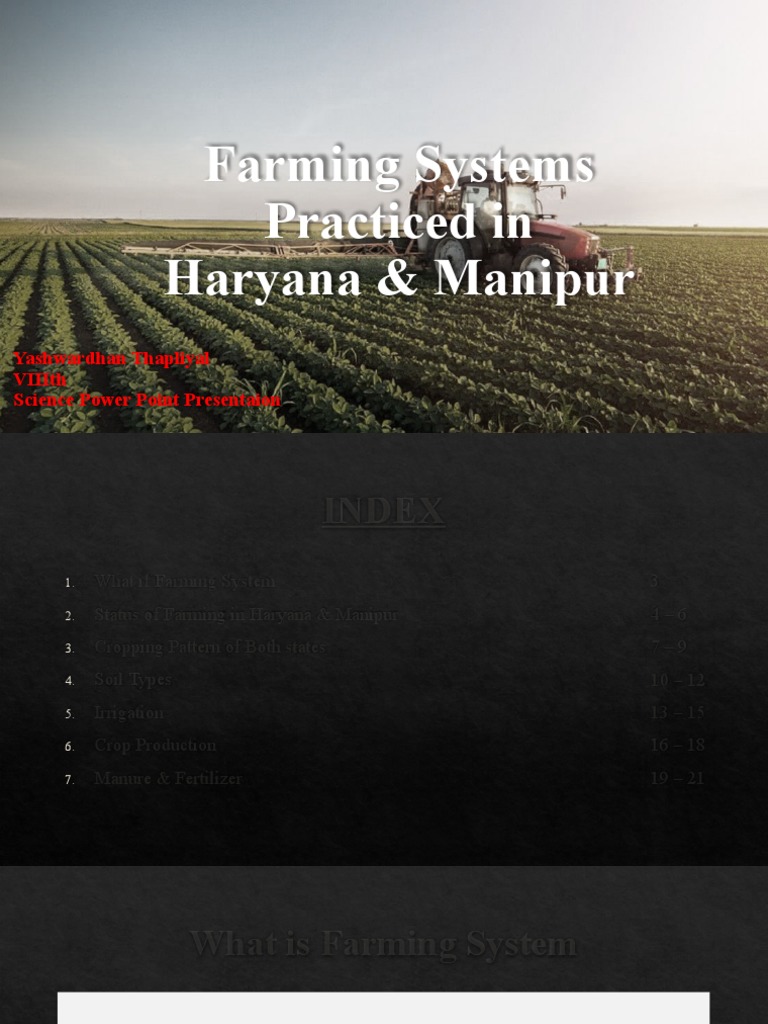 Farming Systems Practiced in PDF Agriculture Irrigation