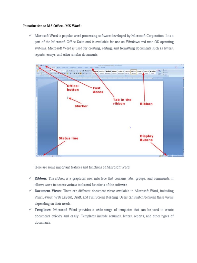 MS Office Notes | PDF | Microsoft Word | Websites