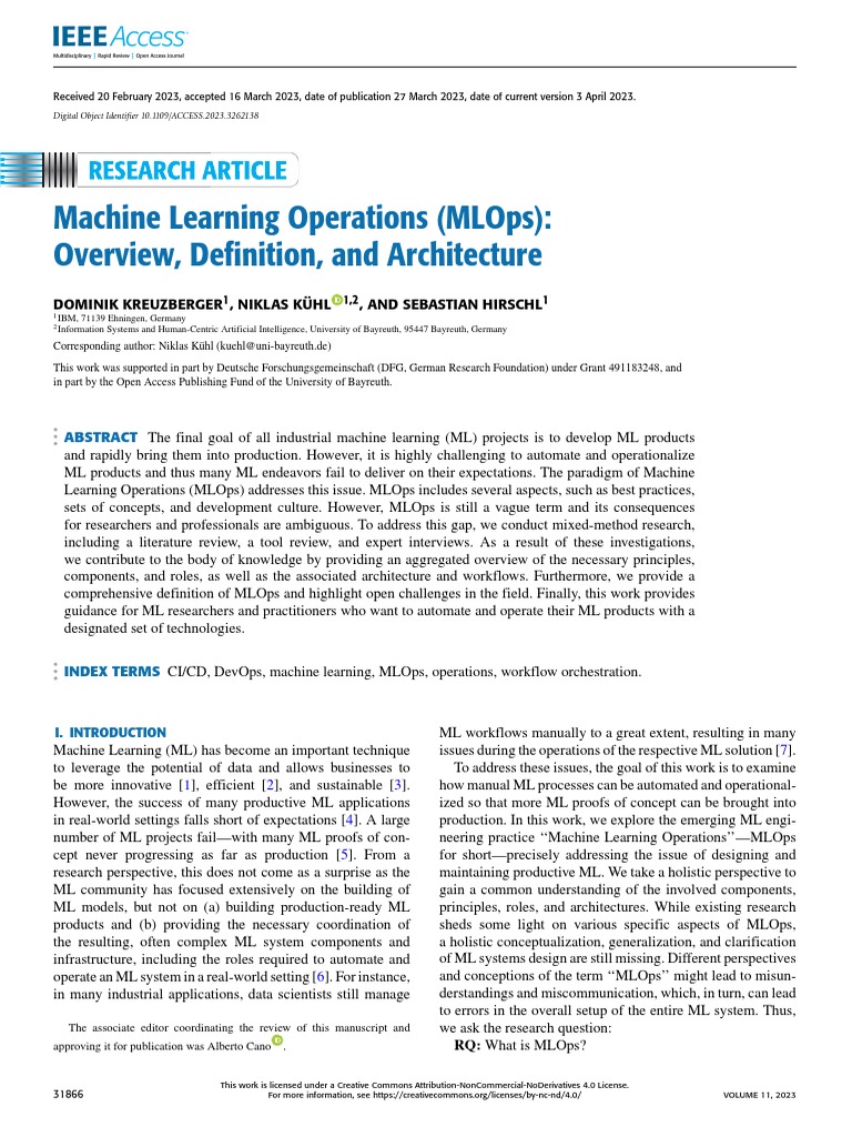 MACHINE LEARNING OPERATIONS MLOPS OVERVIEW DEFINITION AND ARCHITECTURE visual data 2