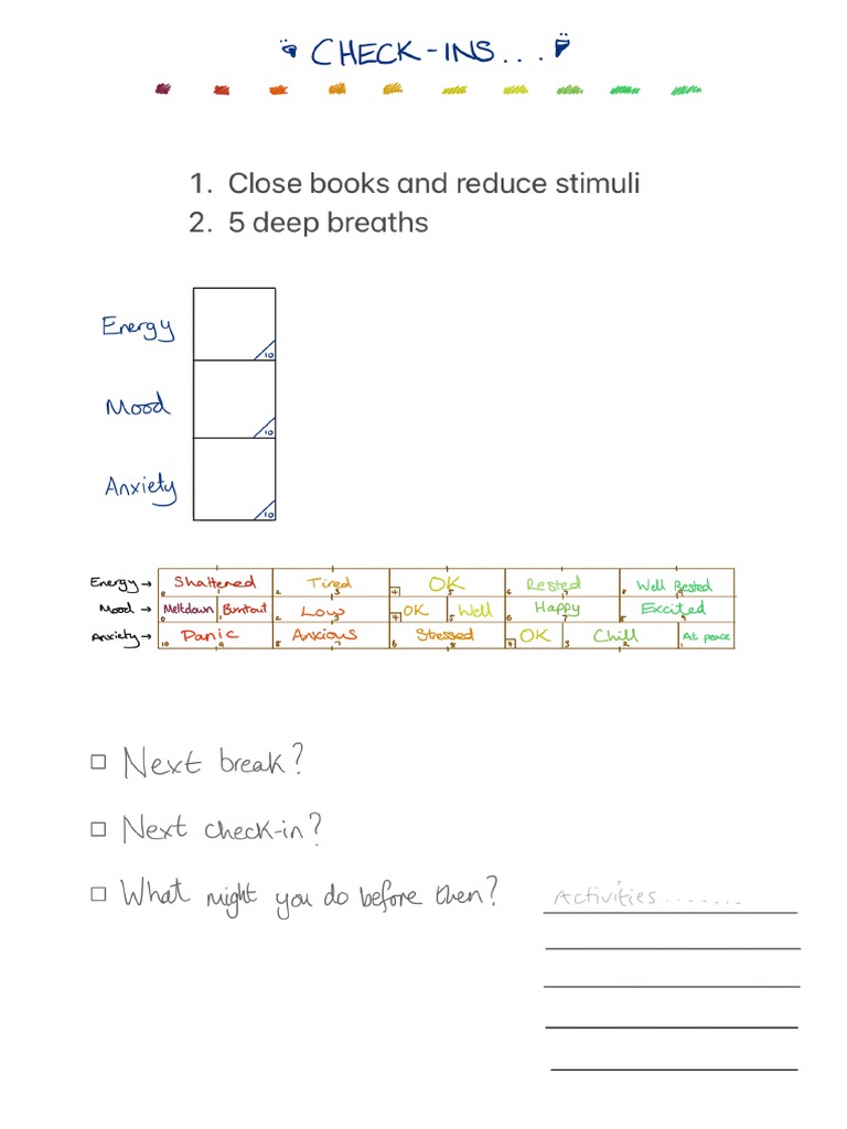 Mental Checkin Template PDF