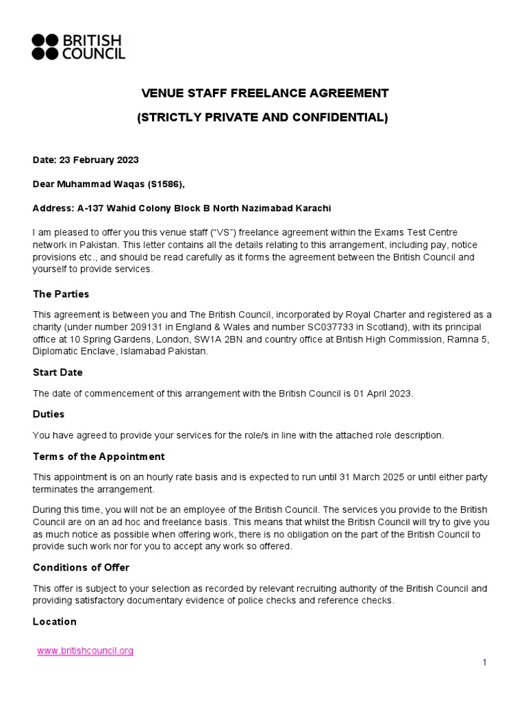 British Council Freelance Venue Staff Interview Questions