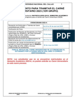 Procedimiento para Tramitar El Carne Universitario 2023