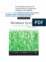 Solution Manual For Database Systems An Application Oriented Approach Introductory Version 2 e 2nd Edition 0321228383