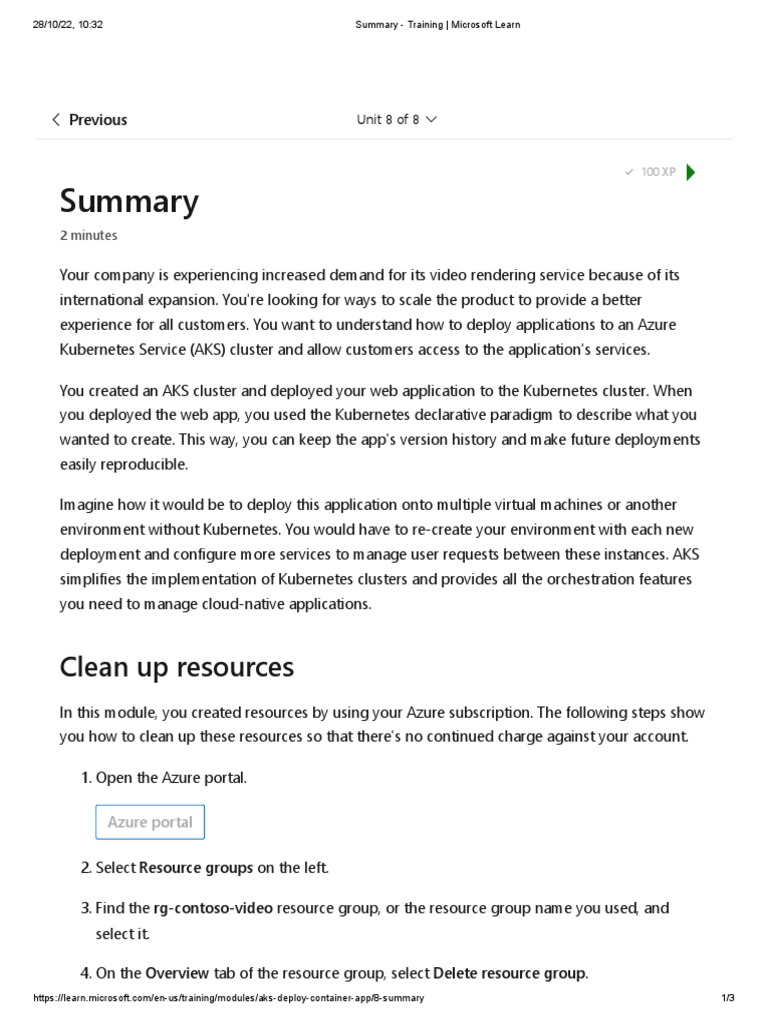 Summary training microsoft learn pdf microsoft azure world