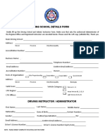 Driving School Details Form: Street Province City/Municipality Barangay