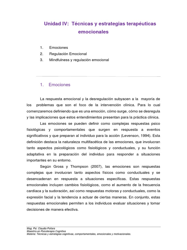 Estrategias para la Regulación Emocional | PDF | Las emociones ...