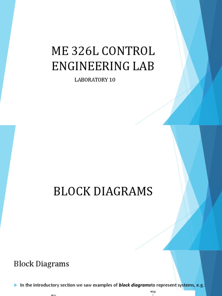 ME326L Blockdiagram PDF Feedback Control Engineering