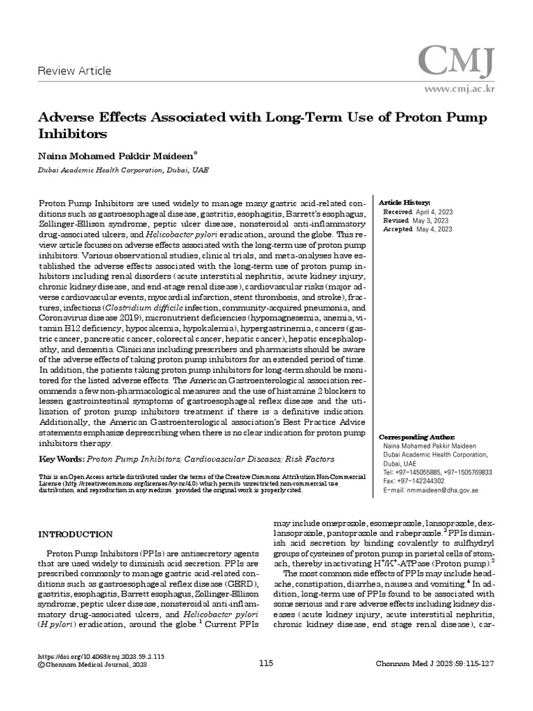 Adverse Effects Associated With Long Term Use of Proton Pump Inhibitors ...