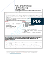 Working of Institutions - Revision Help Notes