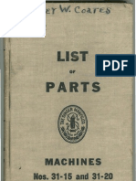 List of Parts Singer 31-15 and 31-20