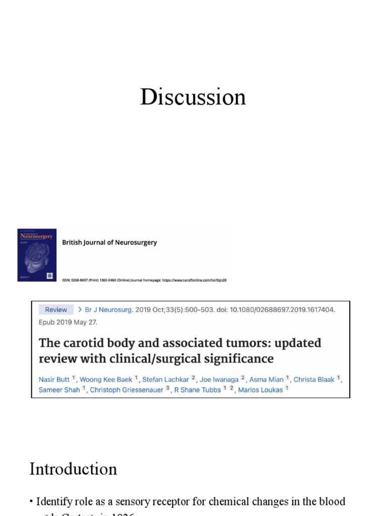 Carotid Body Tumor | PDF | Common Carotid Artery | Surgery