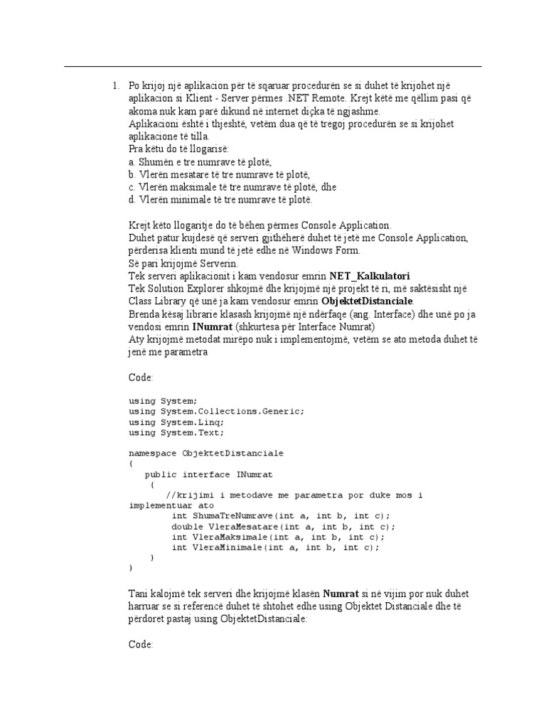 (Mësim) .NET Remote Në C# | PDF