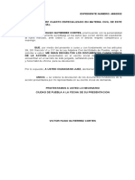 Escrito de Devolucion de Documentos Exp 752 y 760