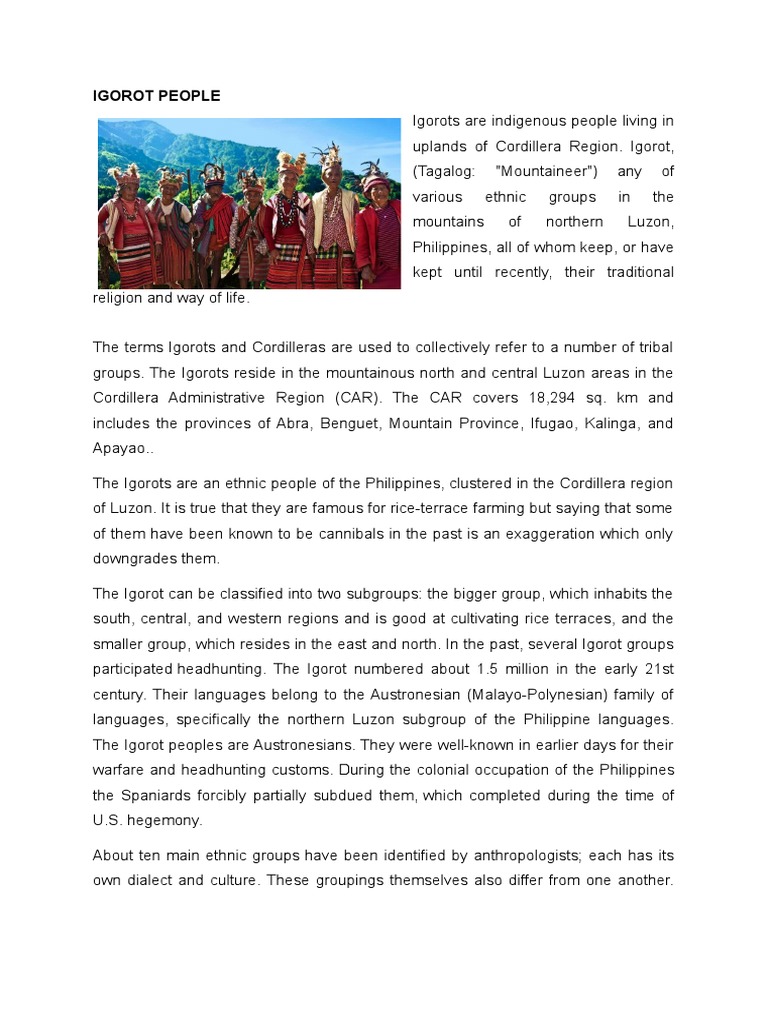 Indigenous Igorot | PDF