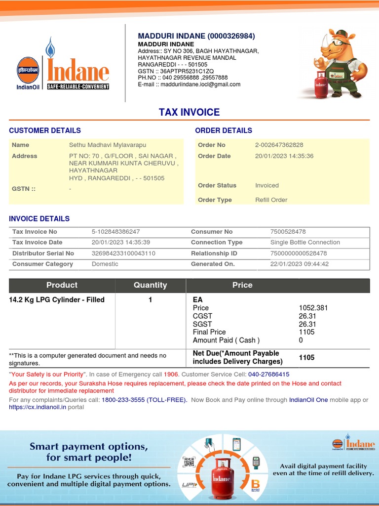 Invoice | Download Free PDF | Liquefied Petroleum Gas | Invoice