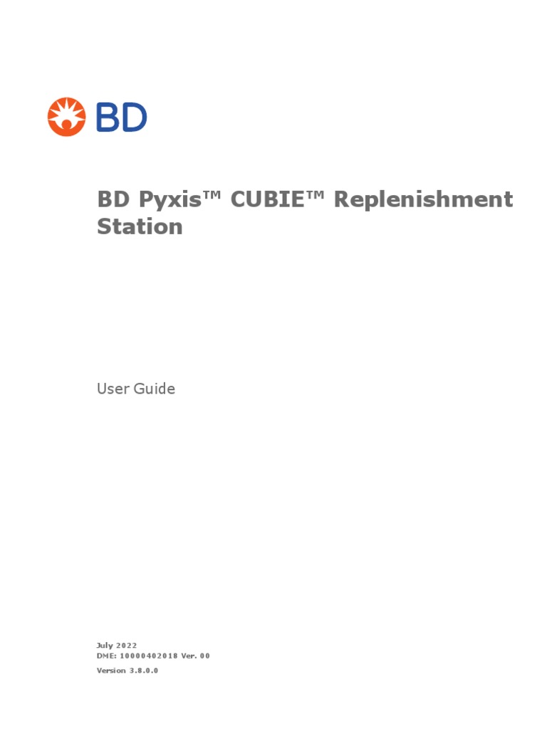 10000402018-00 BD Pyxis CR Station User Guide 3.8.0.0 | PDF | Power ...
