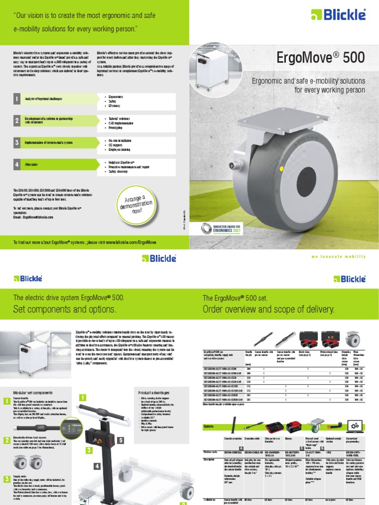 Blickle Ergomove500 EN | PDF | Electrical Connector | Electricity