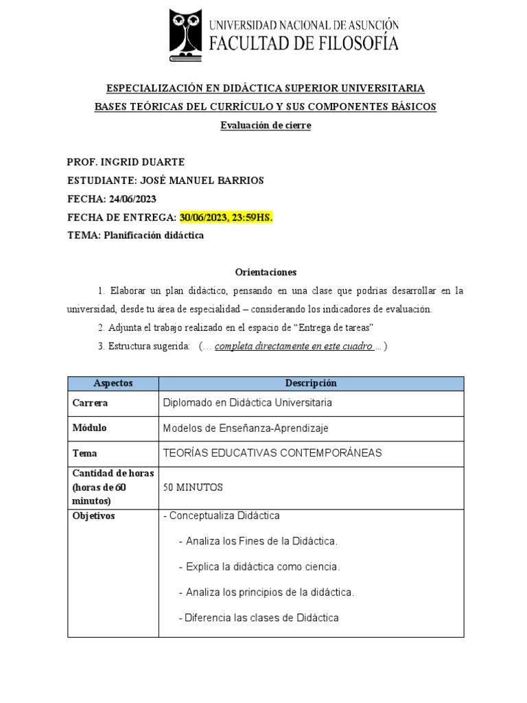 Evaluación del módulo | PDF | Evaluación | Plan de estudios