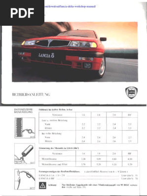 Lancia Delta Workshop Manual PDF | PDF