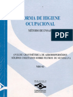 NHO 3 - Análise gravimétrica de aerodispersóides sólidos coletados sobre filtros de membrana