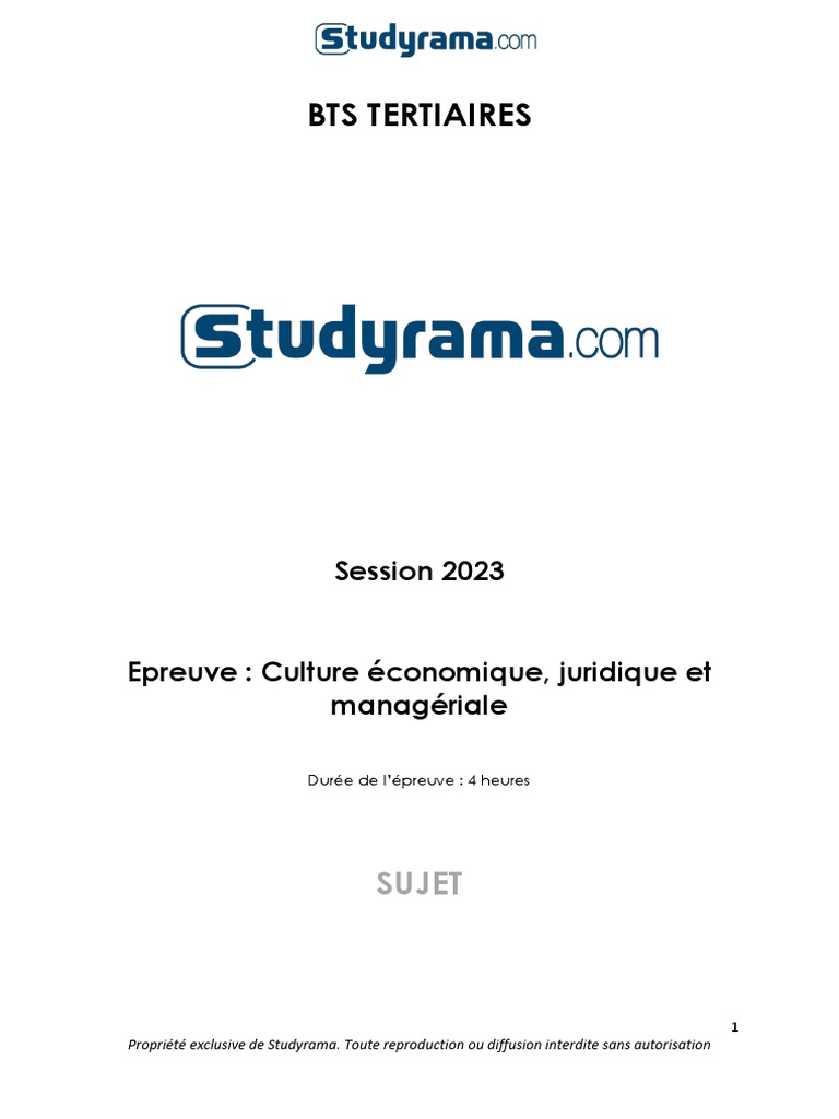 Bts Sujet Bts Cejm PDF