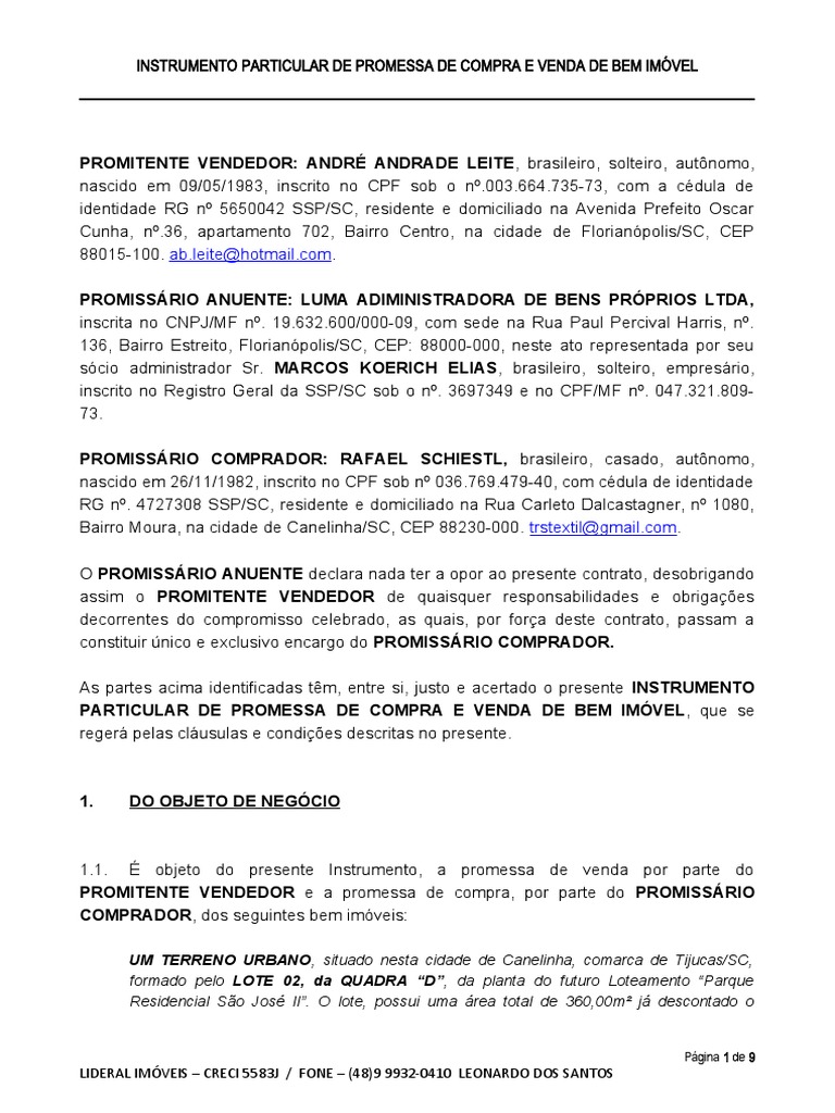 Contrato de Compra e Venda com Anuente | PDF | Impostos | Direito Privado