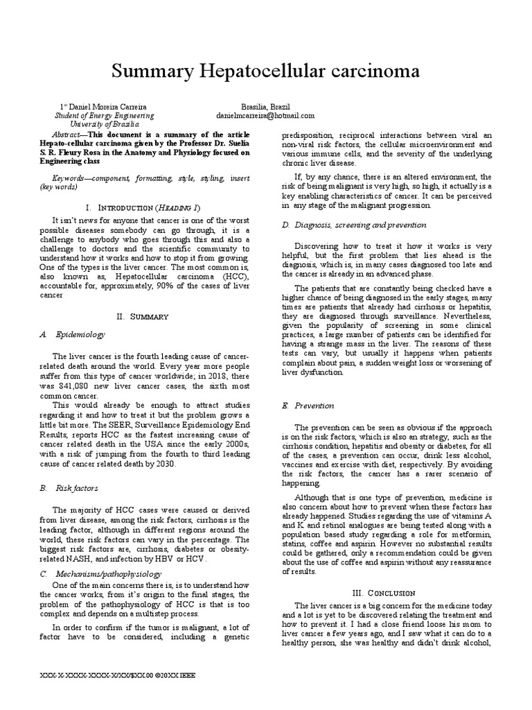 Hepatocellular Carcinoma Pdf Cancer Cirrhosis