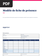 Modele Feuille De Presence Reunion Entreprise PDF