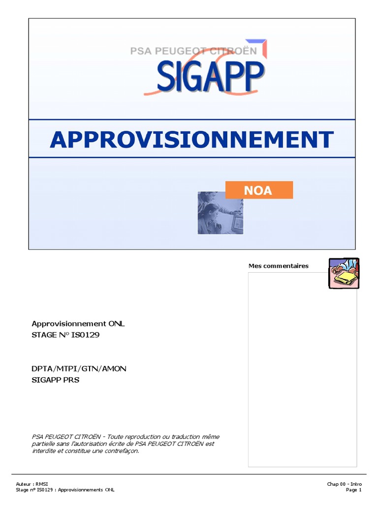 Approvisionnement ONL et SIGAPP | PDF | Inventaire | Comptabilité